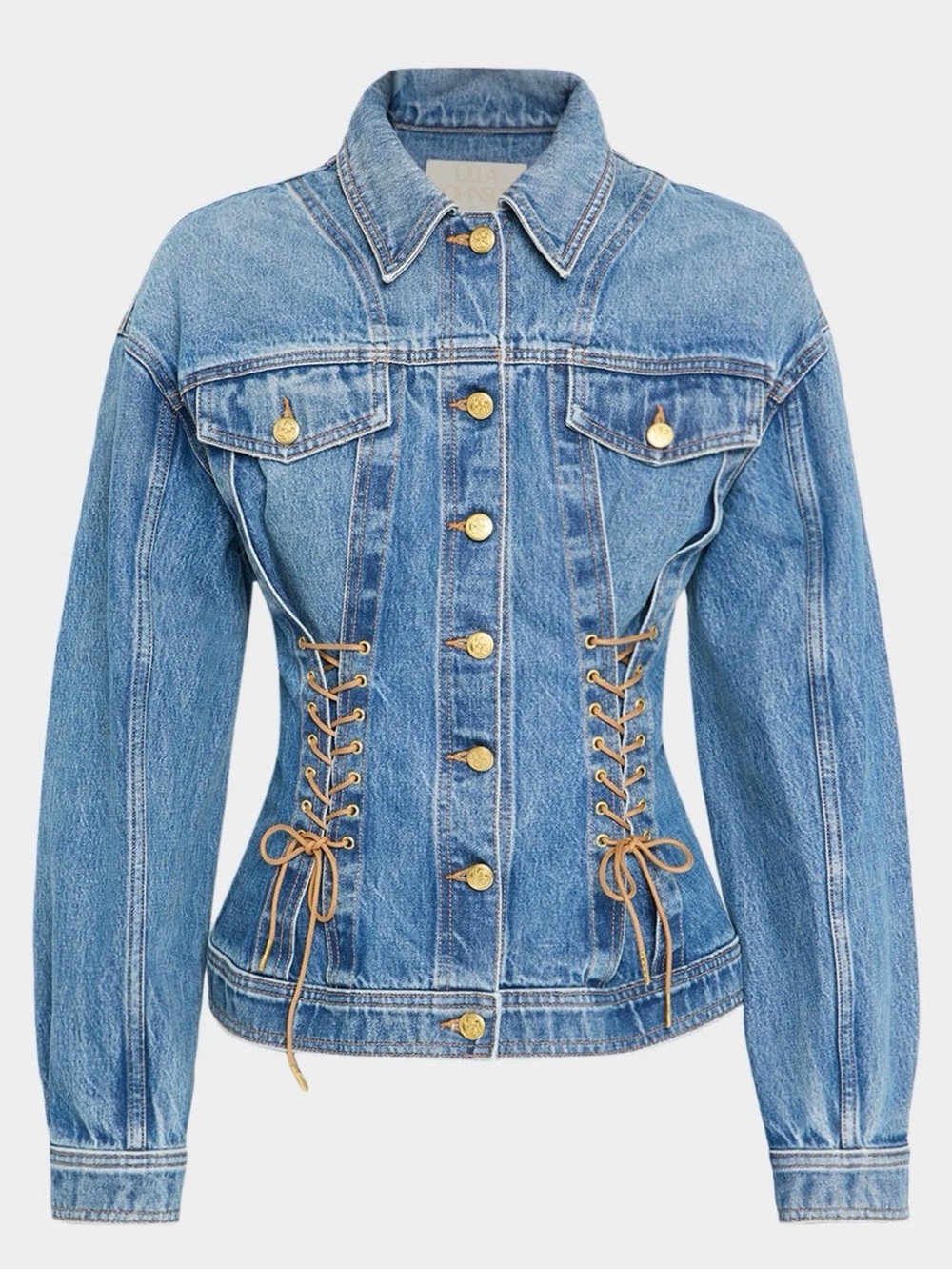 Ulla Johnson Naomi Lace Up Denim Jacket $750 MSRP